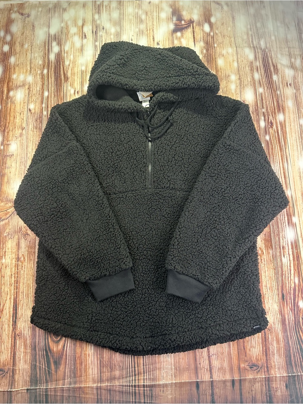 NWT Pink Victoria’s  Secret Sherpa Cozzy Sweater Women’s Black Size Large